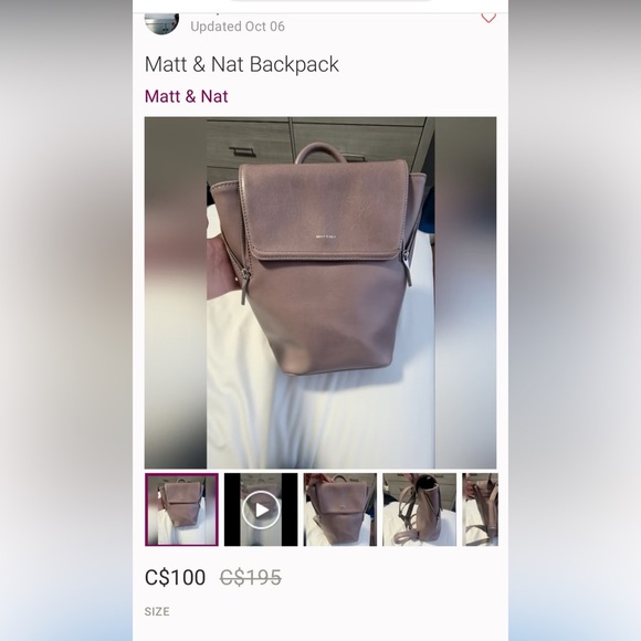 Matt & Nat Fabi mini backpack- vegan leather - Picture 3 of 3